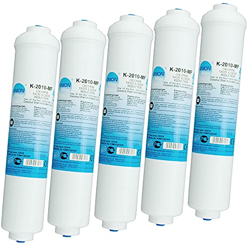 UN-5. 5er Pack UNION Kühlschrankfilter für Kühlschrank Samsung, AEG, LG, Side by Side. Wasserfilter extern. Schlauch Anschluss ist fest integriert.