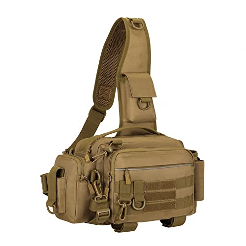 MiOYOOW Mini Single Strap Rucksack Outdoor Sport Sling Bag Verstellbare Crossbody Brusttasche für Angeln Outdoor Reisen Bergsteigen Wandern