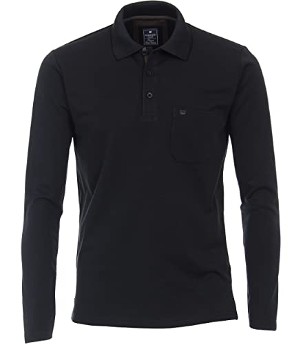 Redmond Polo-Shirt Langarm Uni 90 schwarz XL