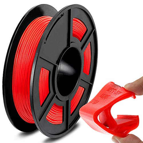 SUNLU TPU Filament 1.75 mm, Flexible TPU 3D Drucker Filament, Hohe Zähigkeit und Biegbarkeit, 500g Spule, Maßgenauigkeit +/-0.03 mm, Rot