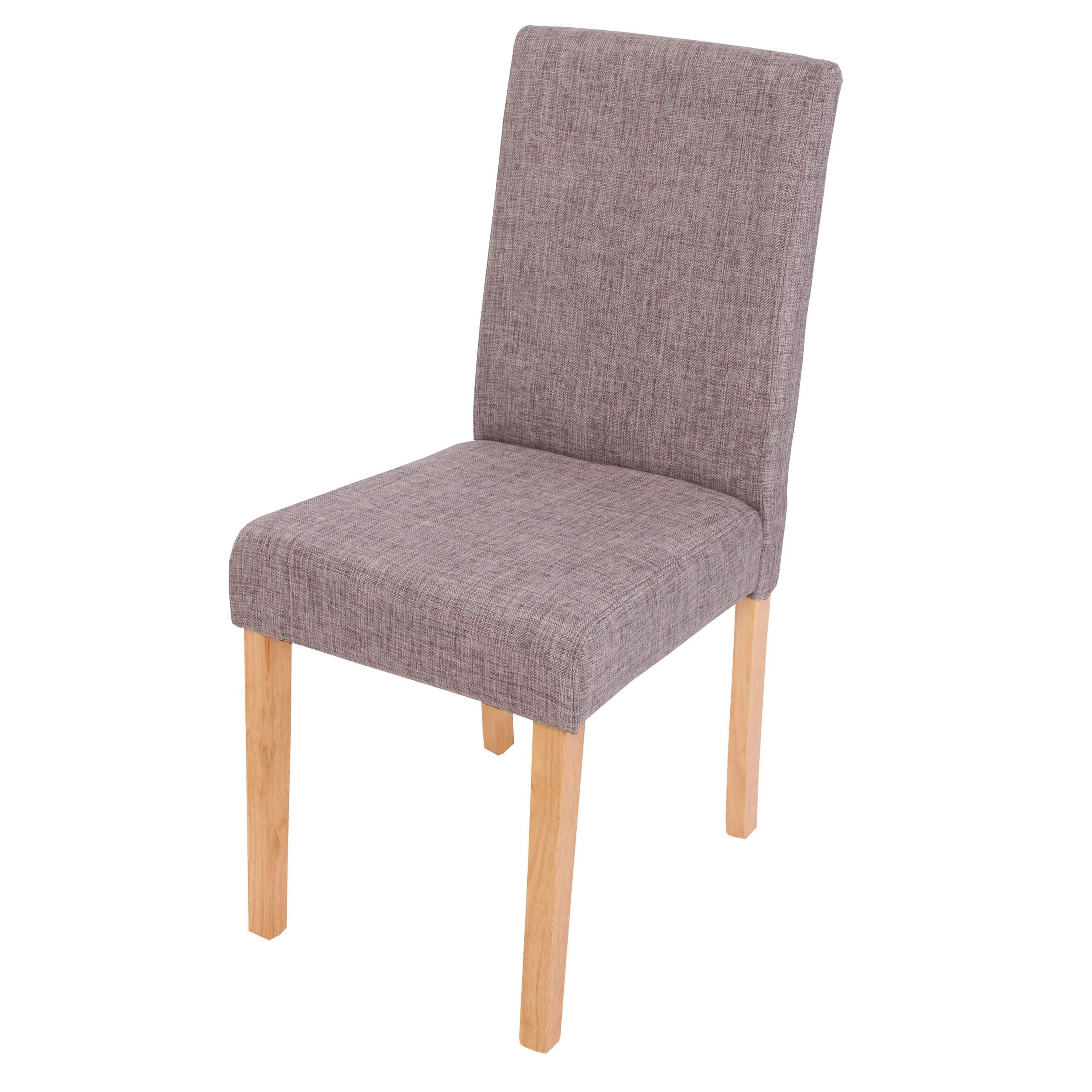 Mendler 2er-Set Esszimmerstuhl Stuhl Küchenstuhl Littau - Textil, grau, helle Beine
