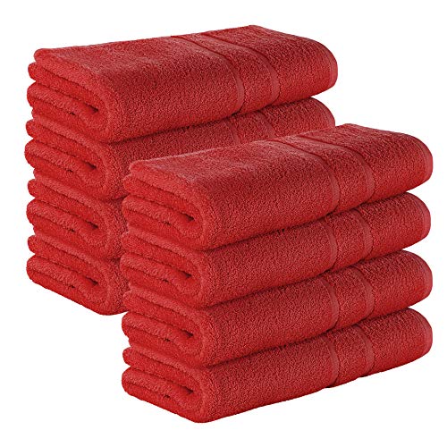 8 Stück Premium Frottee Duschtücher 70x140 cm in rot von StickandShine in 500g/m² aus 100% Baumwolle