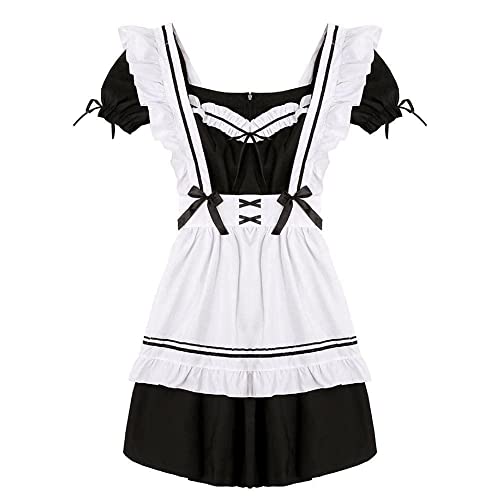 KITPIPI 2023 Schwarz-Weiß-süßes Dienstmädchen-Kostüm, für Mädchen und Frauen, schönes Dienstmädchen-Cosplay-Kostüm, Outfit, japanische Kleidung, Show, Kleid, Animation