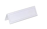 Durable Tischnamensschild 61/122 x 210 mm, transparent mit weißer Papiereinlage, 25 Stück, 805219