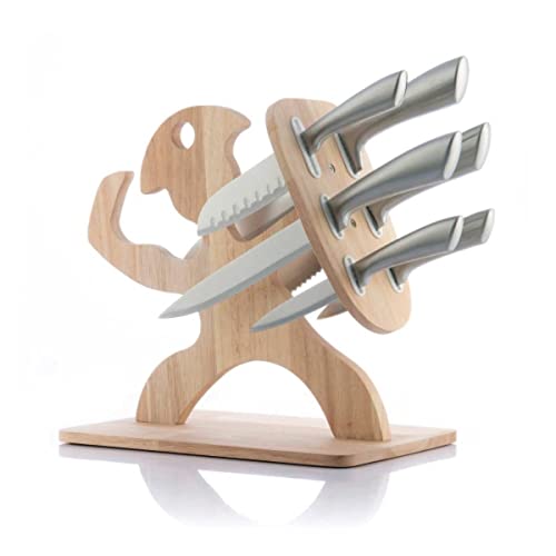 Innovagoods | Küchenmesser-Set, Küchenmesser-Set, Dübel Messer, Messerblock, Küchenmesser-Set, Küchenmesser-Set, mit Holz-Halterung, 7 Stück