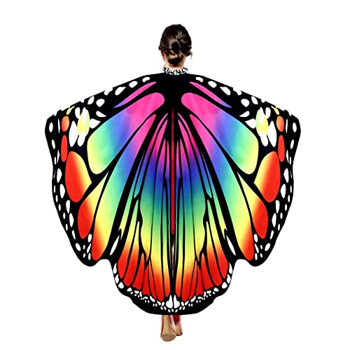 FAVOMOTO Schmetterling Kostüm Damen 164 x 138 cm Schmetterling Kostüm Poncho Fasching Schmetterlingsflügel Erwachsene Damen Schmetterling Kostüm Schmetterling