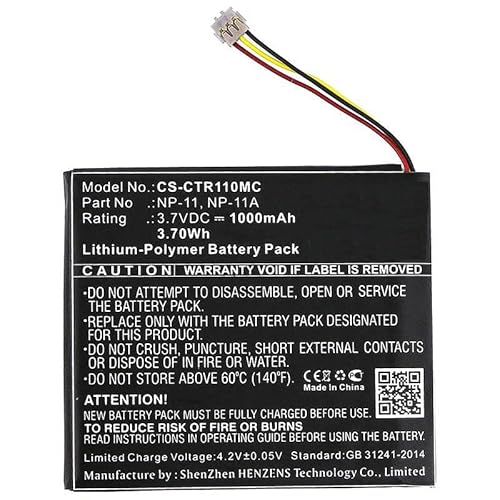CoreParts Battery for Camera 3.70Wh Li-Pol 3.7V 1000mAh, W125989663 (3.70Wh Li-Pol 3.7V 1000mAh Black for Casio Camera TR Mini, TR-M11)