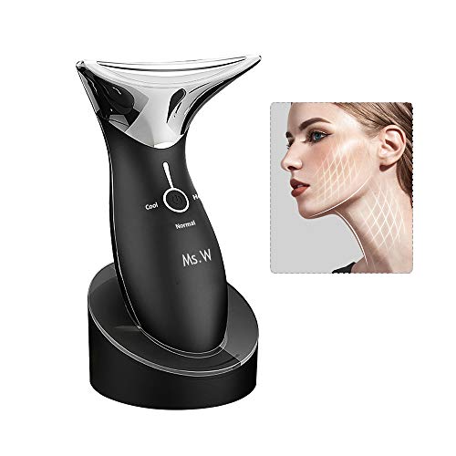 Ms.W Hot & Cold Gesichtsmassagegerät Beauty Device, Sonic Anti-Falten-Hautpflegemaschine, tragbares straffendes Anti-Aging-Toning-Massagegerät, Hochfrequenz-Vibrations-Gesichts-Hals-Werkzeug