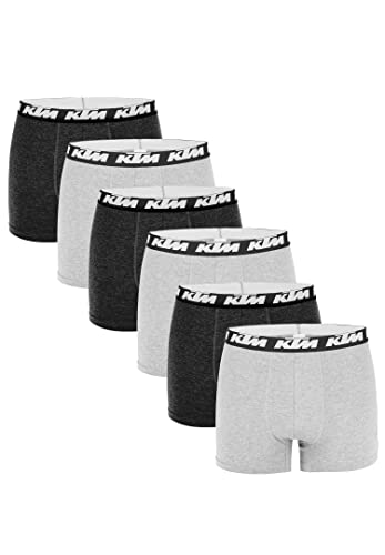 KTM Boxer Men Herren Boxershorts Pant Unterwäsche 4 er Multipack, Farbe:Dark Grey / Light Grey, Bekleidungsgröße:M