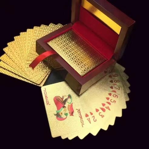BradOc Rich Gold Poker, waschbare und dauerhafte Poker Karte, Goldfolie, Gold Poker Geschenk, Plastikbrücke, Vermieter Kampf