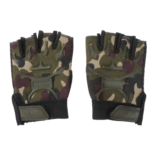 Lioobo Halbfinger-Handschuhe für Kinder, Camouflage, 1 Paar