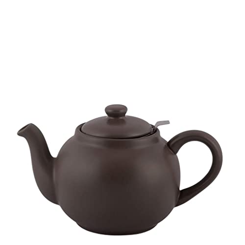 PLINT Simple & Stylish Ceramic Teapot, Globe Teapot with Stainless Steel Strainer, Ceramic Teapot for 6-8 Cups, 1500ml Ceramic Teapot, Flowering Tea Pot, TeaPot for Blooming Tea, Modern Black