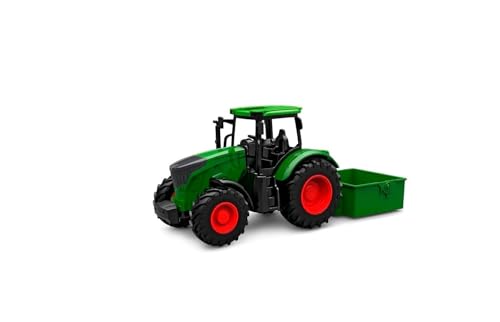 Kids GLOBE Traktor Freilauf mit Kipper (Länge: 27,5cm, Bulldog für Kinder ab 3 Jahren, Grün, Landwirtschaftliches Spielfahrzeug, Schlepper) 540473