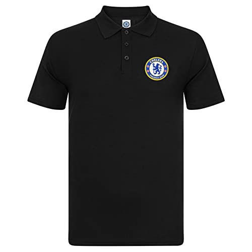 Chelsea FC Herren Fußball-Poloshirt mit Logo Medium schwarz