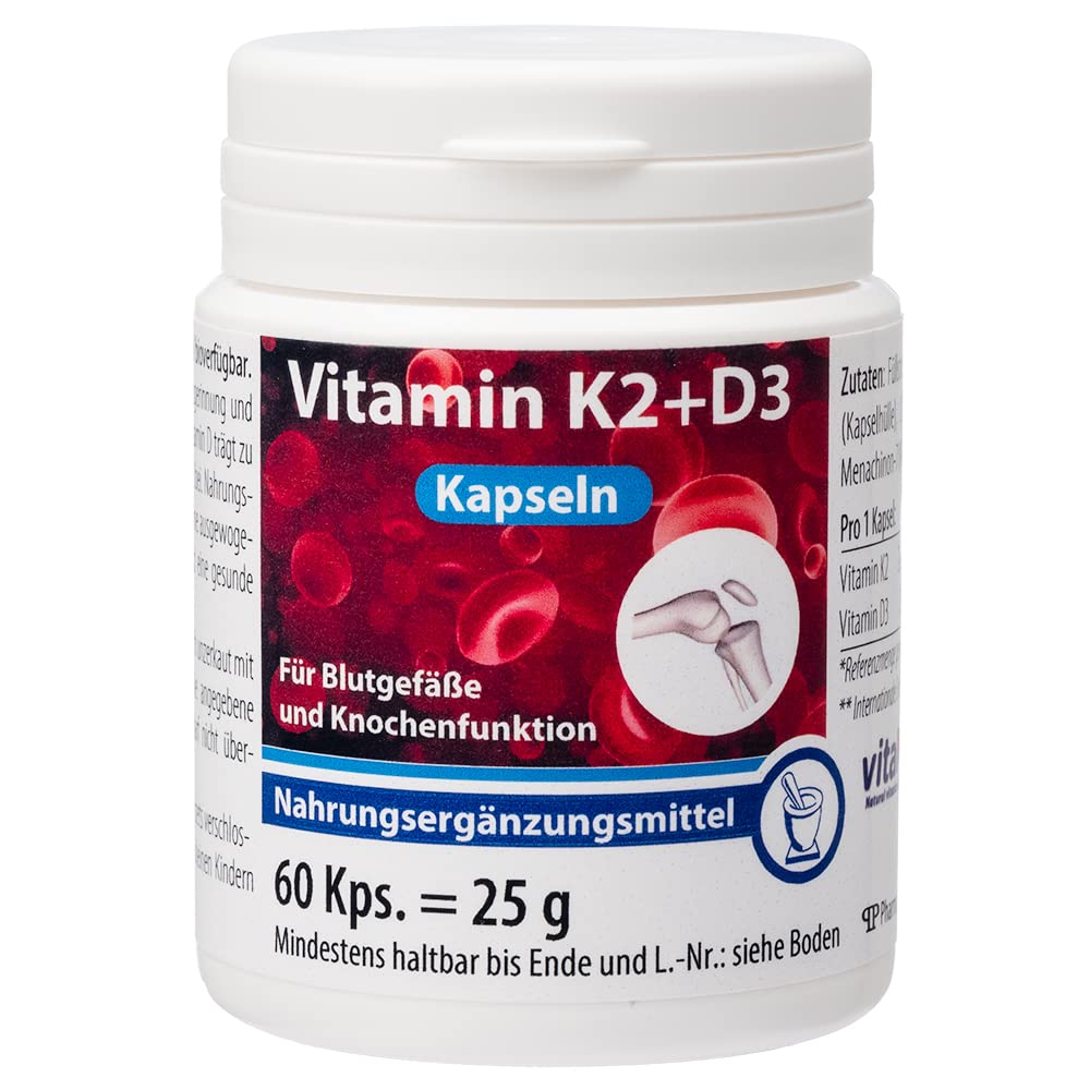 Pharma-Peter VITAMIN K2 MK7 200 mg + D3 Kapseln, 60 Kapseln
