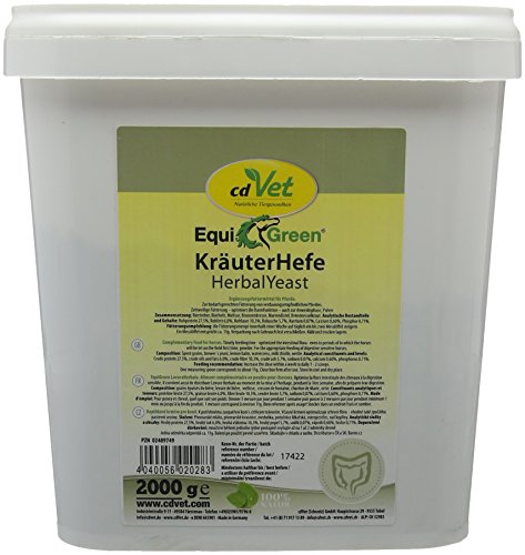 cdVet Naturprodukte EquiGreen KräuterHefe 2 kg - verdauungsempfindliche Pferde - Verdauungsprobleme - reduziert die Gefahr von Koliken - abgestimmte Kräuter und Hefen - Verdauungssäfte -