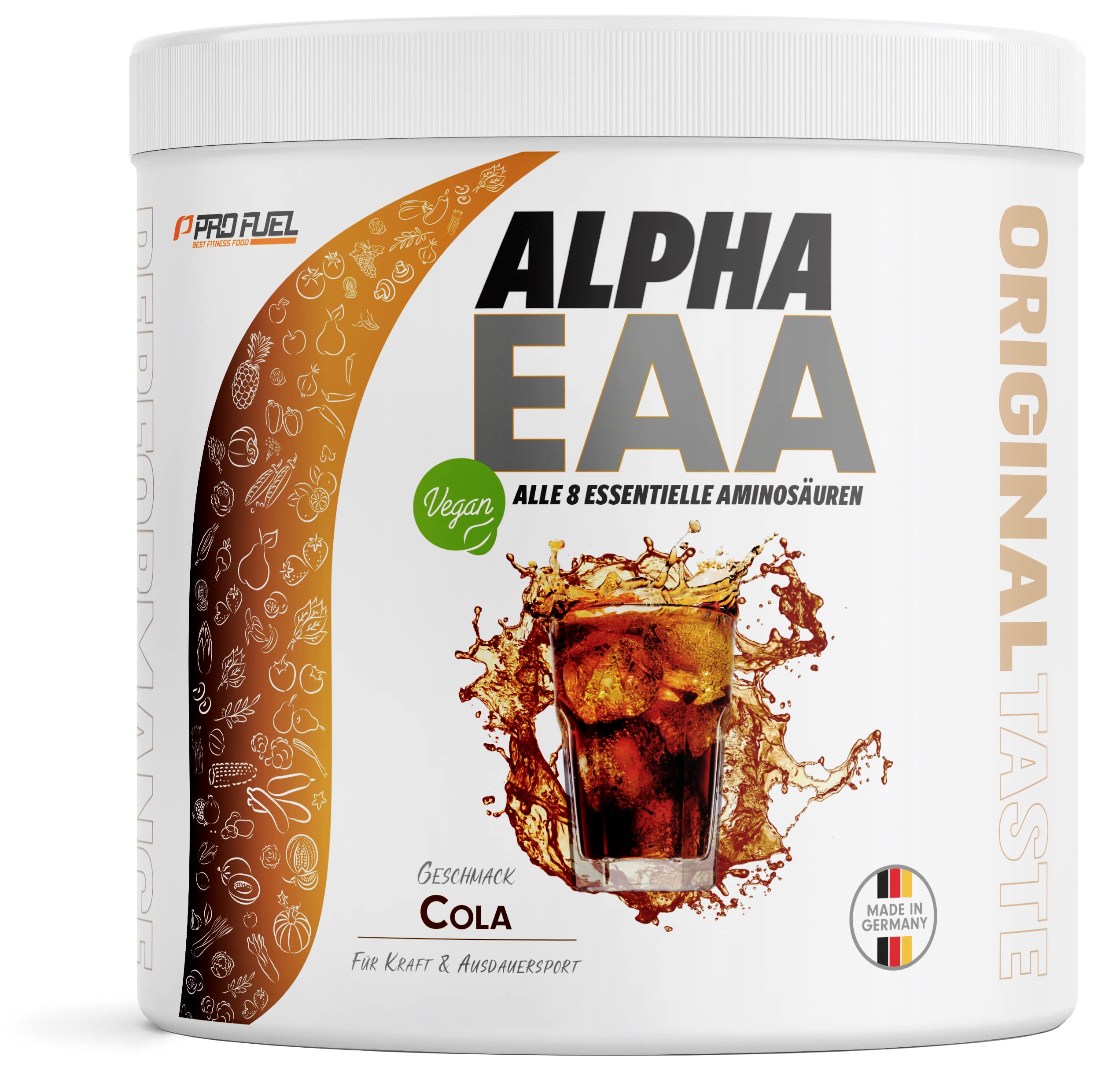 Alpha EAA Pulver 462g COLA - unglaublich leckeres EAA Drink Pulver, alle 8 essentiellen Aminosäuren, vegan EAAs Aminosäuren/Amino Workout Drink, optimale Wertigkeit, Made in Germany