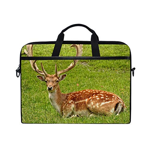 LUNLUMO Geweih Tragetasche Dame Hirsch Hirsch 38,1 cm (15 Zoll) Laptop- und Tablet-Tasche, strapazierfähige Tablet-Hülle für Business/Uni/Damen/Herren