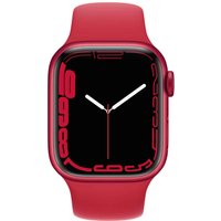 Apple Watch Series 7 (GPS + Cellular) - (PRODUCT) RED - 41 mm - Red Aluminium - intelligente Uhr mit Sportband - Flouroelastomer - rot - Bandgröße: regelmäßig - 32GB - Wi-Fi, Bluetooth - 4G - 32 g (MKHV3FD/A)