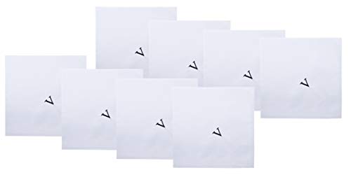 Retreez 8 Herrentaschentücher aus reiner Baumwolle, mit Monogramm, Einstecktuch, Geschenk-Set Gr. Einheitsgröße, V Initial - White