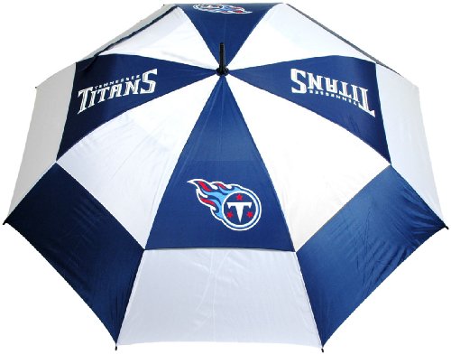 Team Golf NFL Tennessee Titans 62" Golf Umbrella with Protective Sheath, Double Canopy Wind Protection Design, Auto Open Button