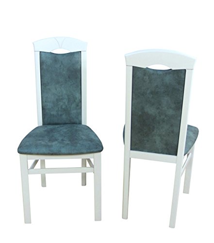 moebel direkt online Stühle (2 Stück) Bodo Gestell weiß, Stoff opalgrau