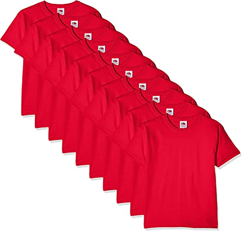 Fruit of the Loom Jungen Regular Fit T-Shirt Kids 10 Pack T-shirt, Rot (Red 41), 14-15 Y (Herstellergröße: 14-15 Y)