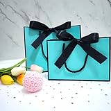 Pretty Pink Gift Bag Gift Box Ornament Pyjama Book Black Handle With Ribbon Paper Box Bag Kraft Packaging-Green,10pcs,40x30x12cm