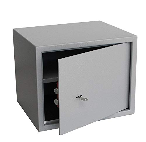 SAFE Tresor mit Schlüssel | Möbel Tresor aus Stahl | Geld Tresor | Wand Tresor | B 380 x T 300 x Höhe 300 mm