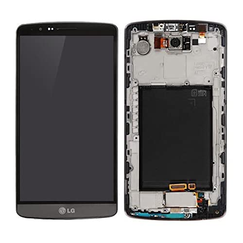 MicroSpareparts Mobile LG G3 D850 LCD Screen and Digitizer with Front Frame, MSPP71781 (Digitizer with Front Frame Assembly Gray)