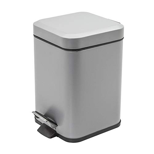 Harbour Housewares Quadratische Badezimmerpedalbehälter - 3L - Matt Grey