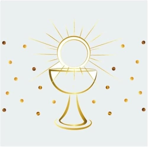 Servietten Kommunion & Konfirmation Kelch & Sonne Konfetti weiß & gold christliche Symbole für Firmung Taufe & kirchliche Feste 60 Servietten
