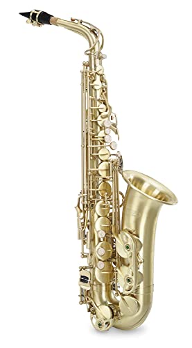 Classic Cantabile Winds AS-450 Eb Brushed Altsaxophon (Alt-Saxophon, gebürstetes Messing, Es-Stimmung, Hoch-Fis-Klappe, sehr ergonomische Klappenmechanik)