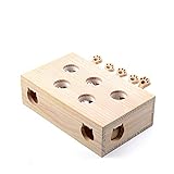 QNMM 5 Löcher Holzpuzzle Katzenspielzeug Pet IQ Interaktiver Spaß Verstecken Essen Puzzle Holzspielzeug Für Kleine Oder Mittlere Katze