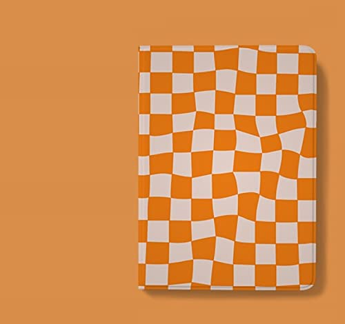 NagpintS Hülle passend für 6 Zoll Kindle Paperwhite (10. Generation, 2018-Releases), ultraleichte Hülle mit Auto Wake/Sleep für Amazon Kindle Paperwhite 2018 E-Reader, orange und weiß kariert
