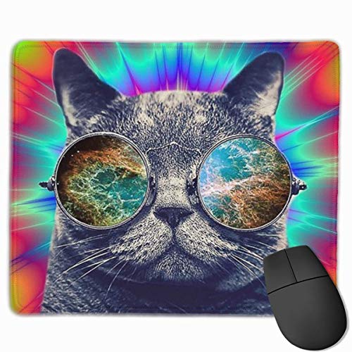 Hdadwy Color Cool Cat rutschfeste Gummibasis mit genähten Kanten für Desktop-, Computer-, PC- und Notebook-Persönlichkeits-Mauspads für Office-Heimspiele Erweiterte rechteckige Mausmatte