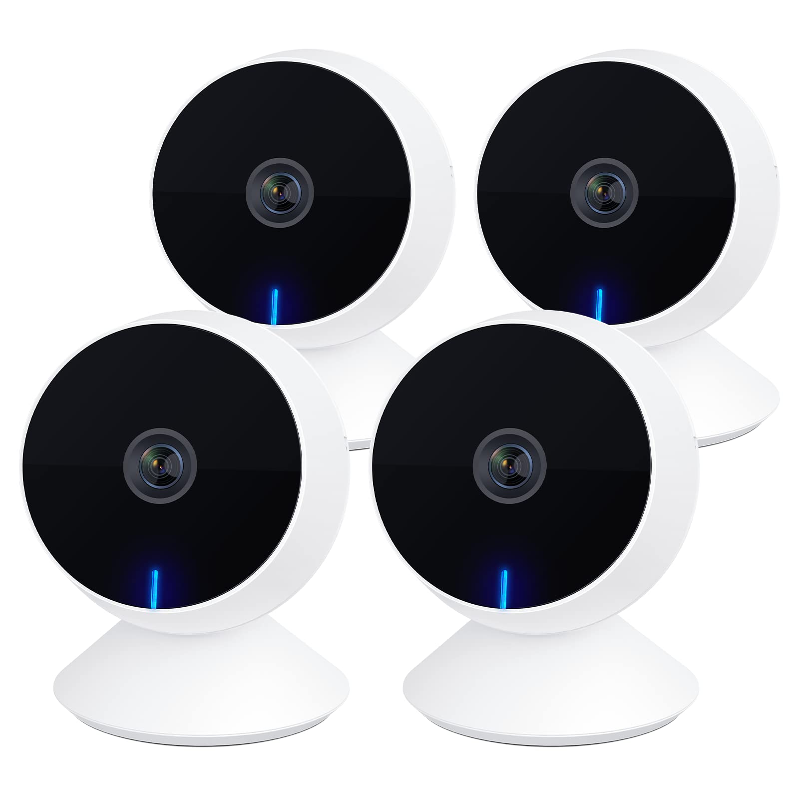 Laxihub M1 Mini WiFi Kameras 4 PC, 1080p Full HD Baby Monitor mit Nachtsicht, Indoor Hund Haustier Kamera mit Telefon APP und Zwei-Wege-Audio, Bewegung/Ton-Erkennung, Alexa/Google Assistant kompatibel