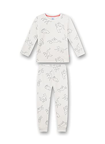 Sanetta Mädchen lang beige Baby-und Kleinkind-Schlafanzüge, White Pebble, 128