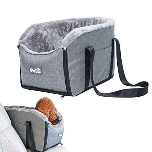 Hundekonsole Autositz Hund Katze Reisetaschen Tragbare waschbare Haustiertasche Bett Interaktive Hundekonsole Autositz mit Sicherheitsgurten für kleine Haustiere