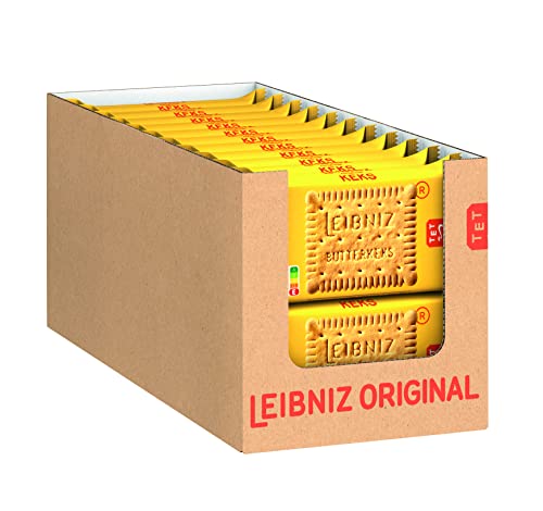 LEIBNIZ Original Butterkeks, 22er Snack Pack, die Nr 1 unter den Butterkeksen, knusprige Kekse in praktischer Großpackung (22 x 50 g), perfekt für unterwegs