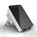 I15 Mini WLAN LAN N Router RJ45 WiFi 300Mbps Wireless Funktion + Repeater für PC, WLAN-Repeater