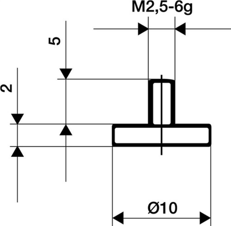 Käfer Messeinsatz (Ø 30 mm plan / M2,5 Stahl) - 62128