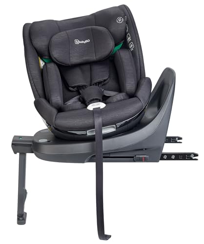 babyGO Prime 360 Kindersitz nach neuer I-Size Norm - Kindersitz/Autositz für Kinder (40-150 cm) Schwarz