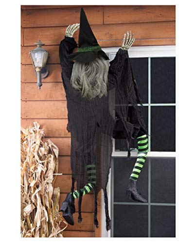 Horror-Shop Fassadenkletter Hexe 152 cm als gruselige Dekofigur für Halloween & Walpurgisnacht