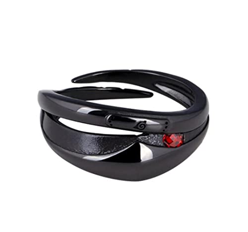 Hatake Kakashi Maske Ring S925 Zirkon Schmuck Weihnachten cos Geschenk für Herren verstellbar, redimensionável, Metall