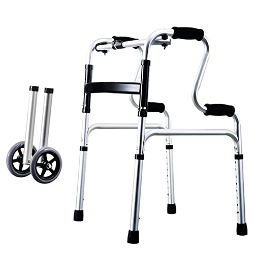 Lauflernhilfe für Senioren, leicht, zusammenklappbar, Mobilitätsrahmen, ältere Menschen, Gehhilfe für ältere und behinderte Benutzer, mit Rädern und Sitz, B Star of Light