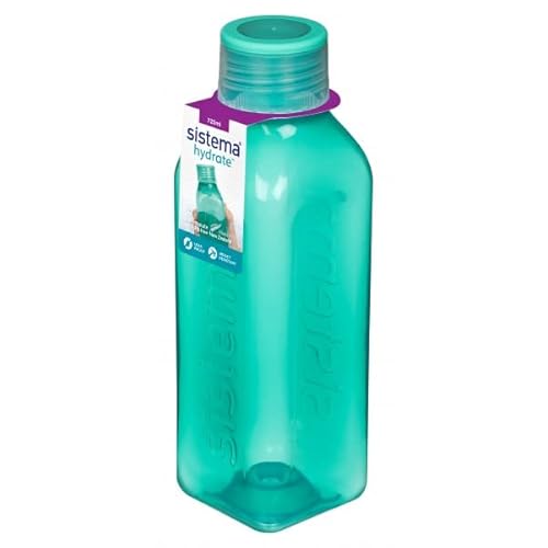 2 Stück - Sistema Hydate Square Bottle, 725ml, farblich sortiert