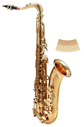Classic Cantabile Winds TS-450 Bb Tenorsaxophon - Bb-Stimmung - Hoch-Fis-Klappe - Spar-Set inkl. 10 Stück 2.0 Saxophon-Blätter