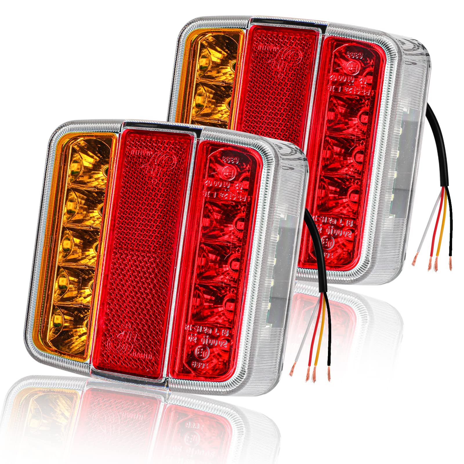 AOHEWEI LED Anhänger Rückleuchten 12V Beleuchtung Bremslichten Lkw Heckleuchte Blinklicht Hinten Wasserdicht für Lkw Wohnwagen Van oder Motorrad