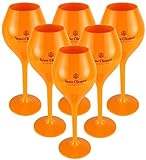 Veuve Clicquot Rich Coupe Yellow Acryl Champagner Champagne Glas 6er Trendy Gläser Set (Small Size, 260ml)